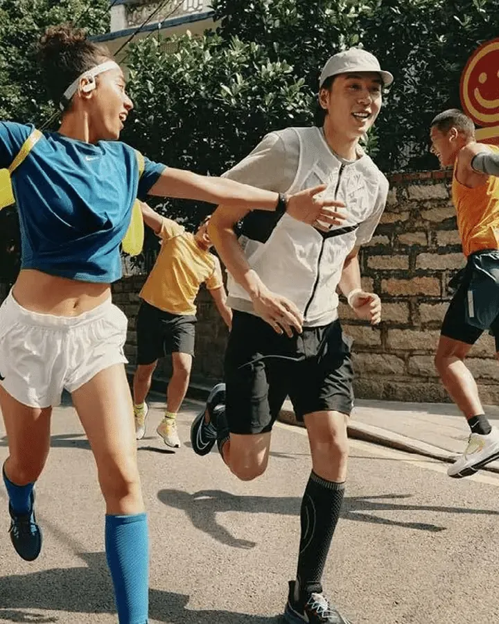 A charity run in progress
